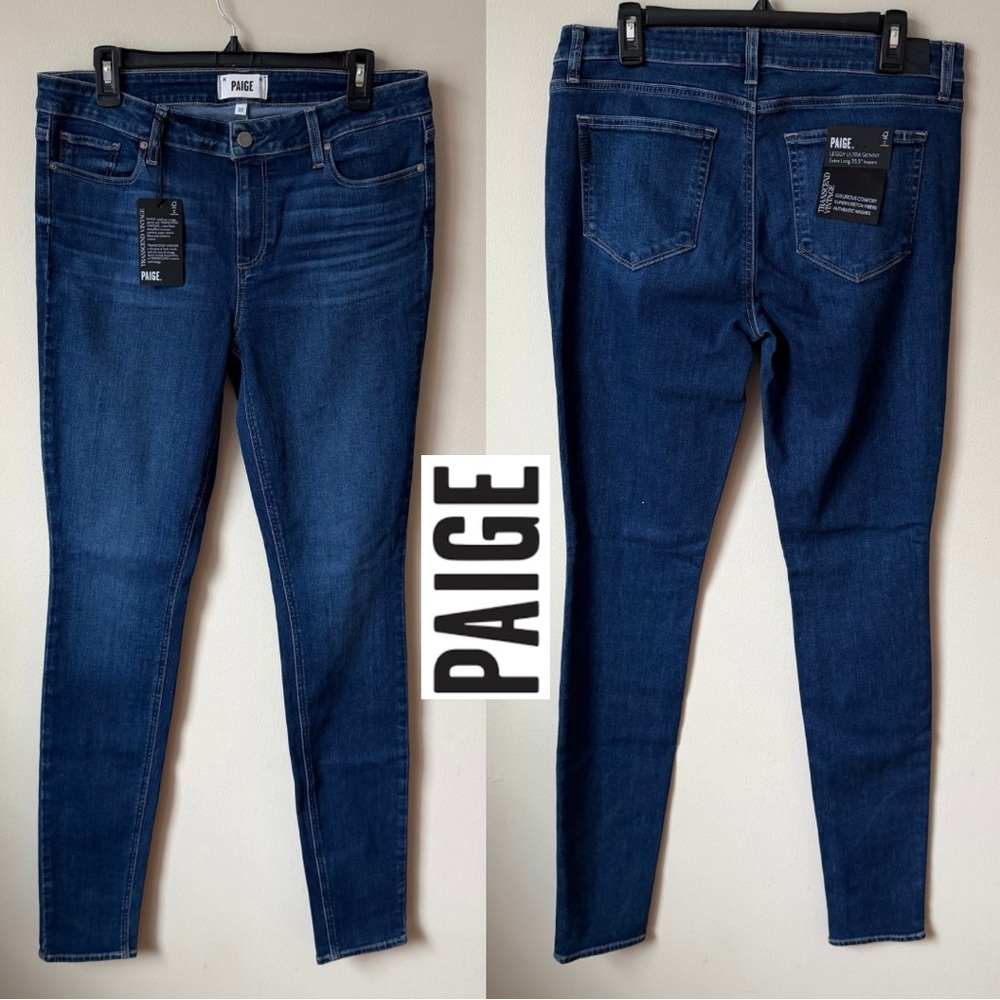 PAIGE Hoxton Transcend Vintage Women's Dark Blue Ultra Skinny Leggy Jeans 32
